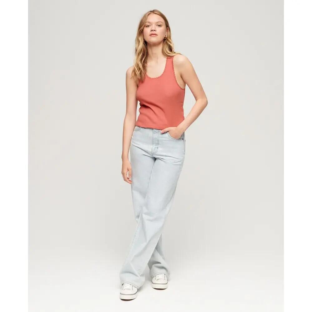 Débardeur en coton bio à liseré en dentelle femme Superdry Vintage 3/6
