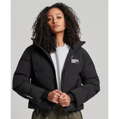 Rechte damesjas met capuchon superdry