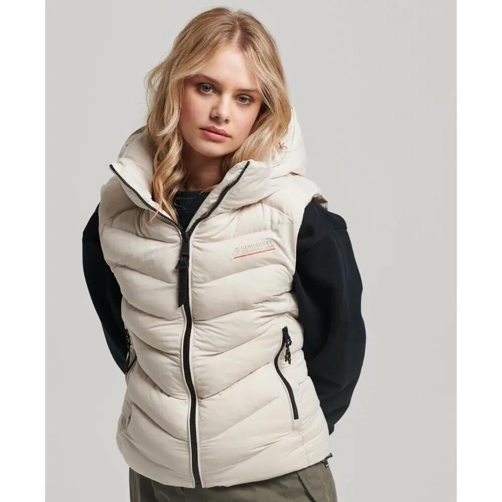 Mouwloos damesjack met capuchon van microvezel Superdry 2/7
