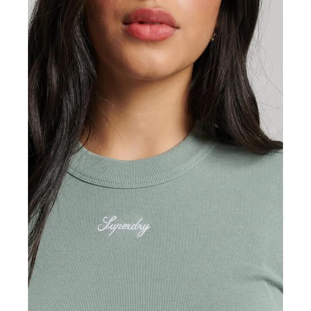 T-shirt ajusté côtelé brodé à manches longues femme Superdry 5/5