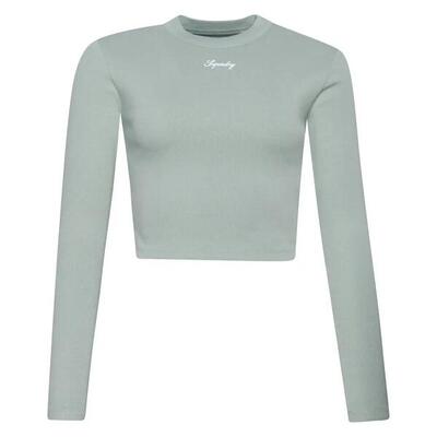 T-shirt Superdry Donna Beige Aderente con Logo