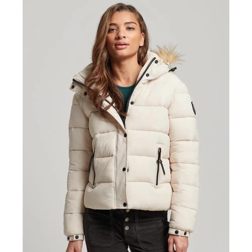 Doudoune courte à capuche avec fausse fourrure femme Superdry 3/6