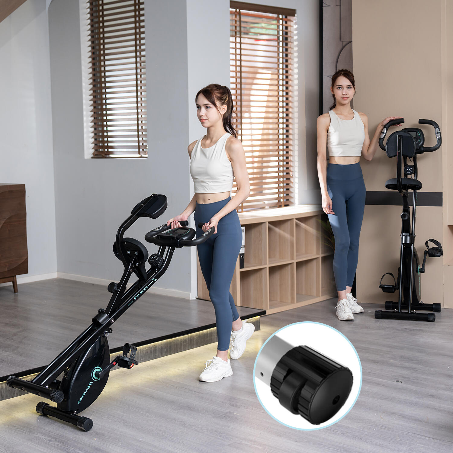 Vélo d'Appartement Pliable CITYSPORTS Noir Magnétique 8 Niveaux 4/6