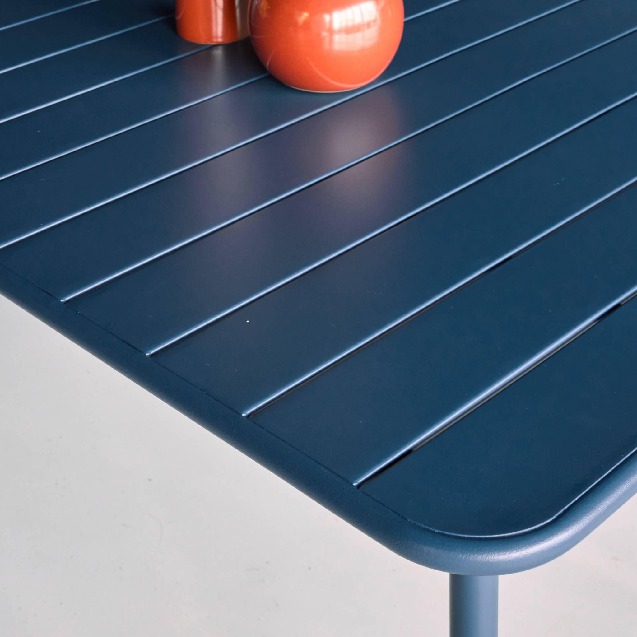 Mesa de jardín bistró de acero, 6-8 plazas, 160cm, Azul marino 4/6