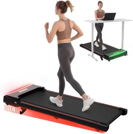 Tapis de marche, inclinable manuelle-Moteur 440W -6,0 km/h-Noir rouge