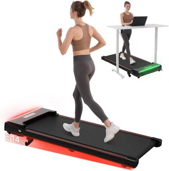 Tapis de marche, inclinable manuelle-Moteur 440W -6,0 km/h-Noir rouge