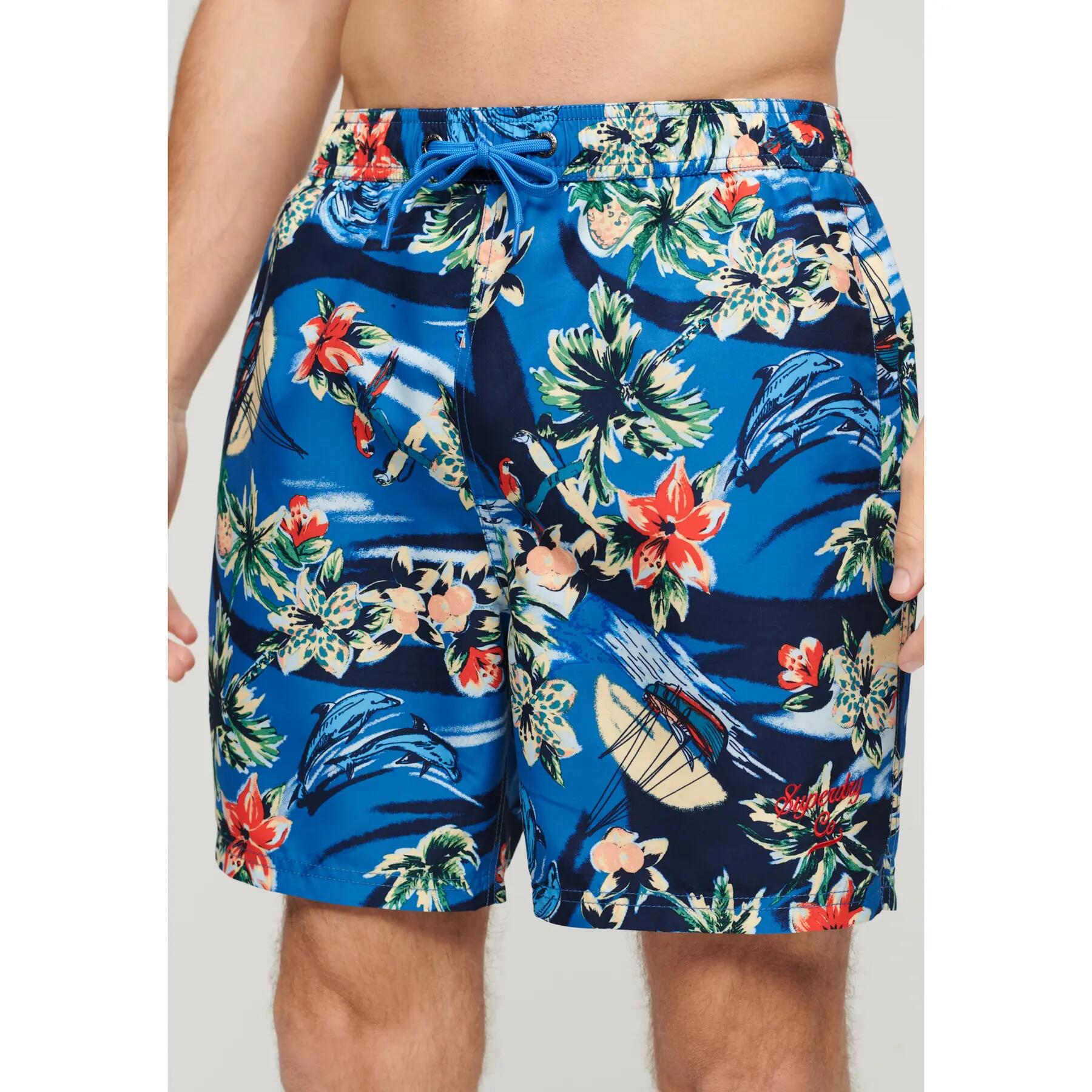 Short de bain imprimé hawaïen Superdry 3/7