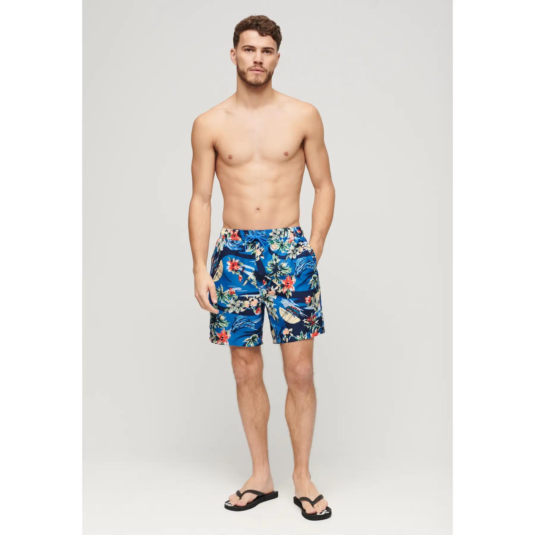 Short de bain imprimé hawaïen Superdry 2/7