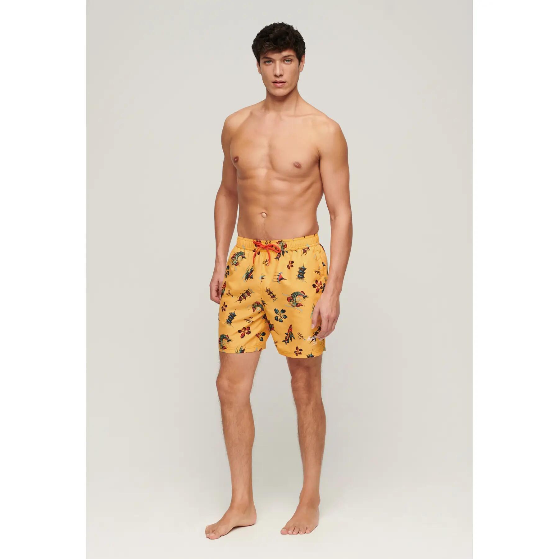 Short de bain imprimé hawaïen Superdry 2/7