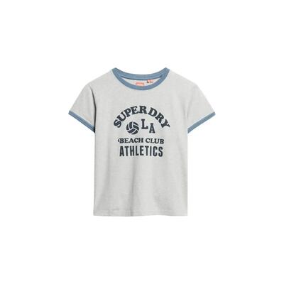 Dames-t-shirt met contrast superdry athletic essentials beach