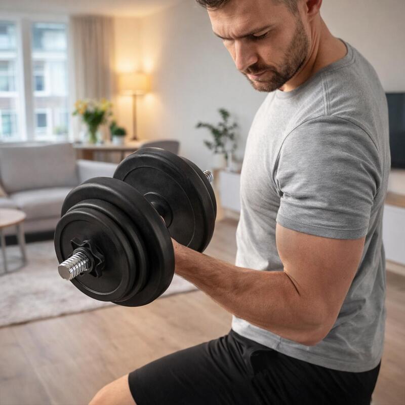 Set Gantere VirtuFit Ajustabile Cast Iron - Vinyl - 2 x 14 kg (28 kg)
