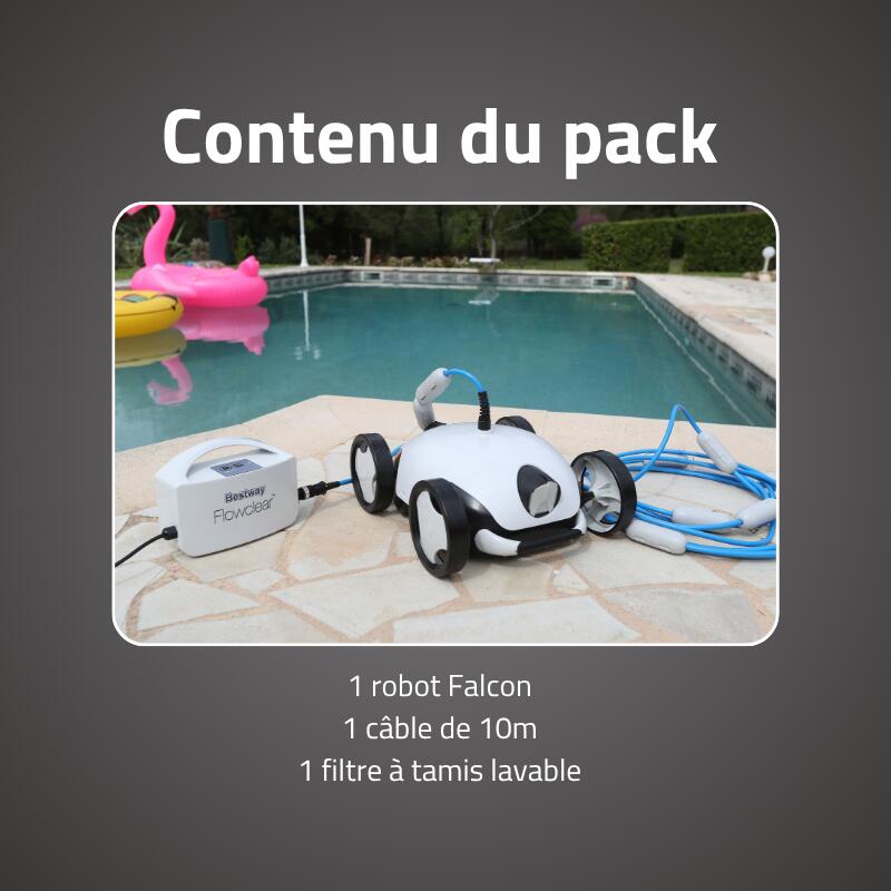 Bestway Robot piscine Falcon nettoyage fond et pentes 28 m² max 6/7