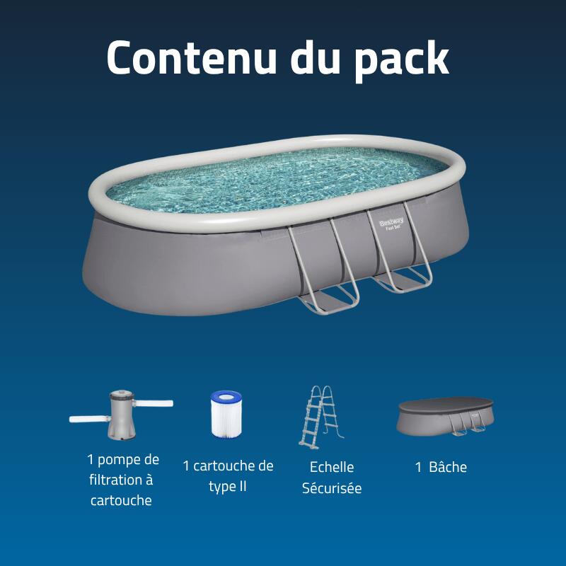 Bestway Piscine autoportante Ovale Fast Set 488x305x107cm avec filtration 2/5