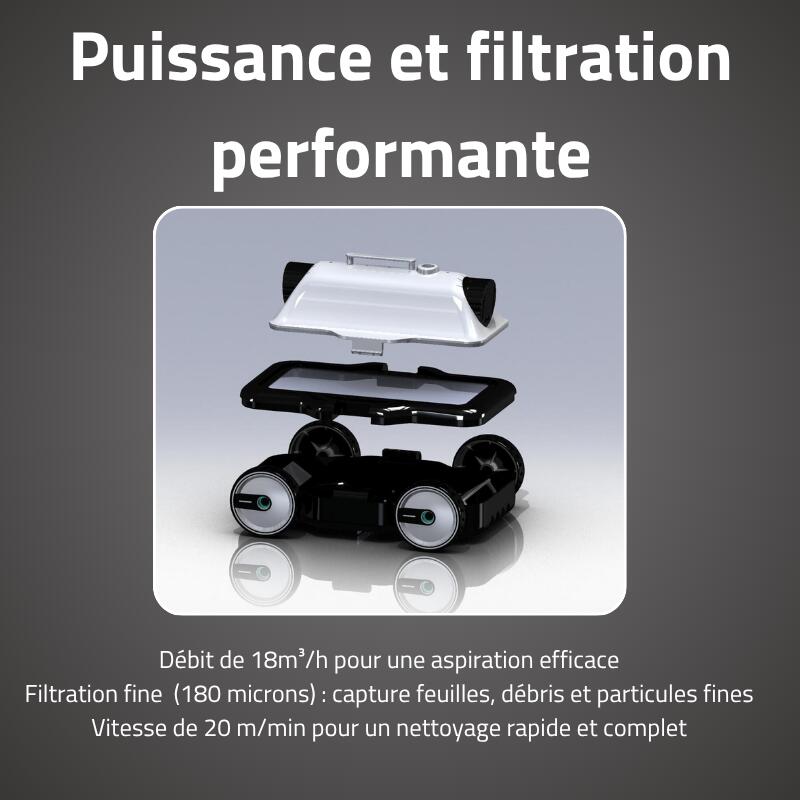 Bestway Robot piscine Mia nettoyage fond plat 24 m² max 4/7