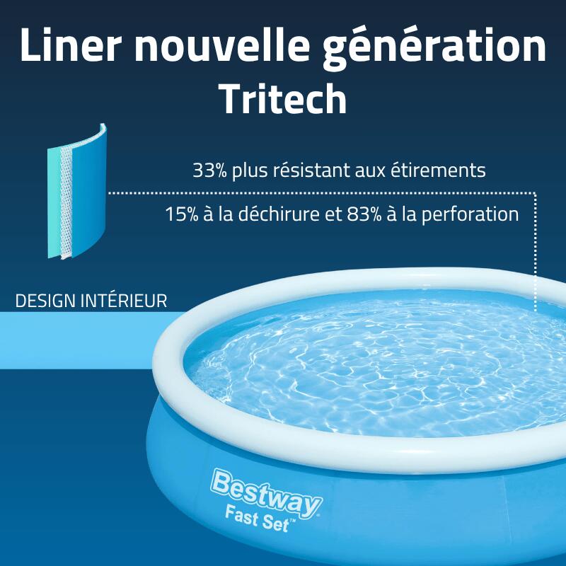 Bestway Piscine gonflable ronde Bestway Fast Set 366 x 76 cm bleu 3/6