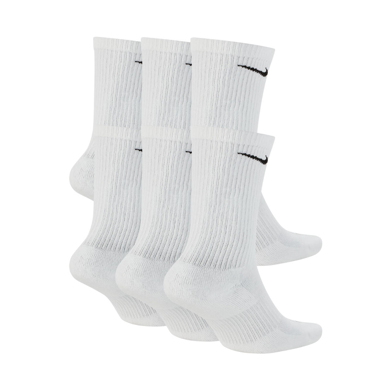 Nike Everyday Plus Polster-Socken Crew 6er Pack Weiss 2/3