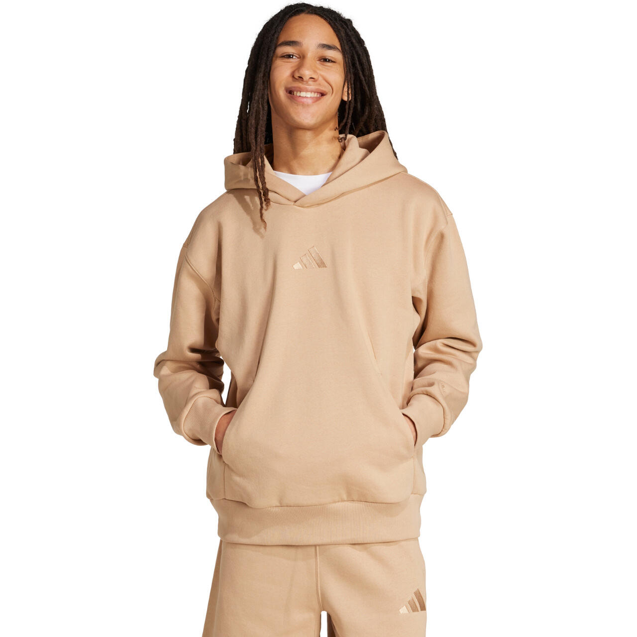 Felpa ADIDAS All Szn uomo - beige, interno in pile 2/6