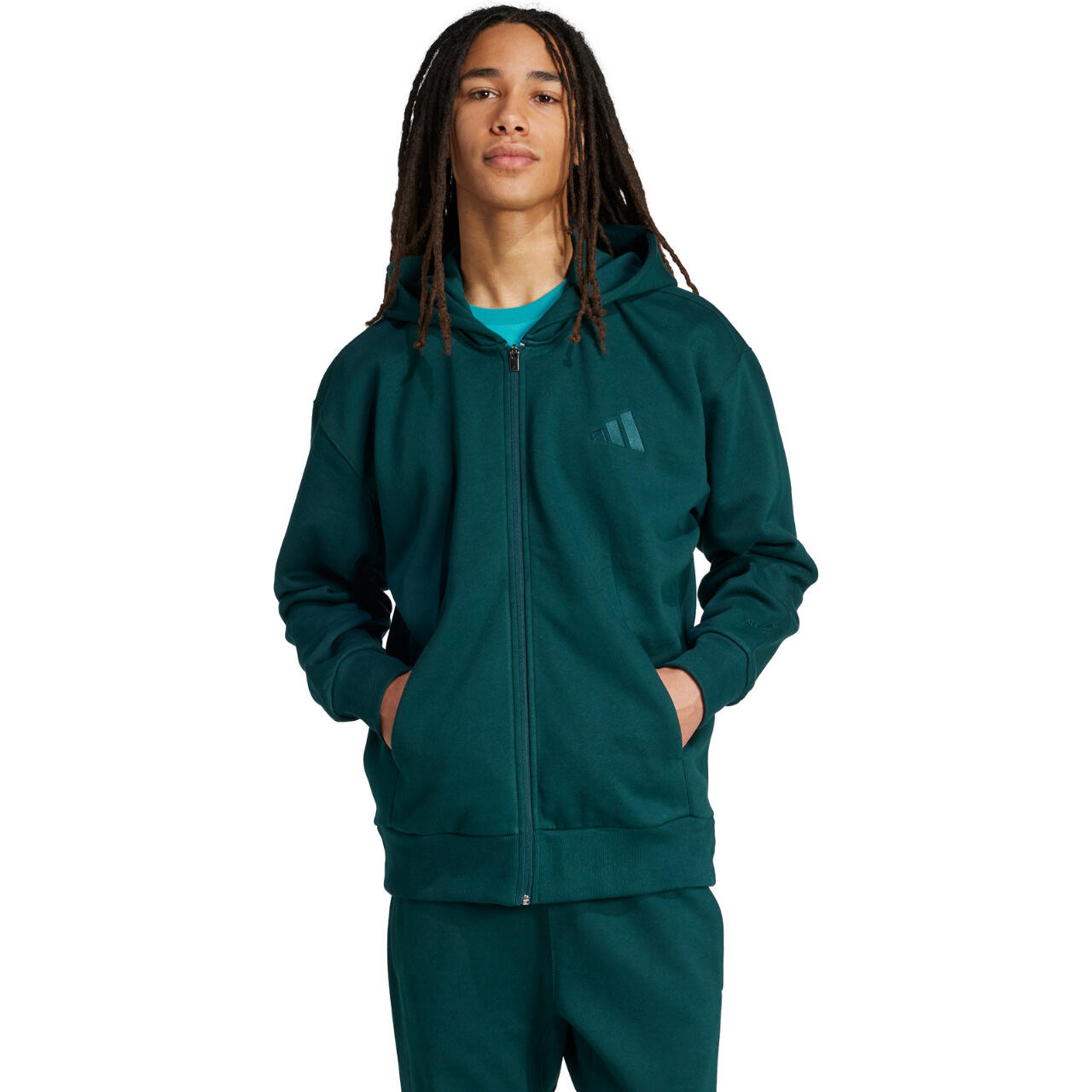 Felpa da uomo adidas ALL SZN Fleece Full-Zip 2/6