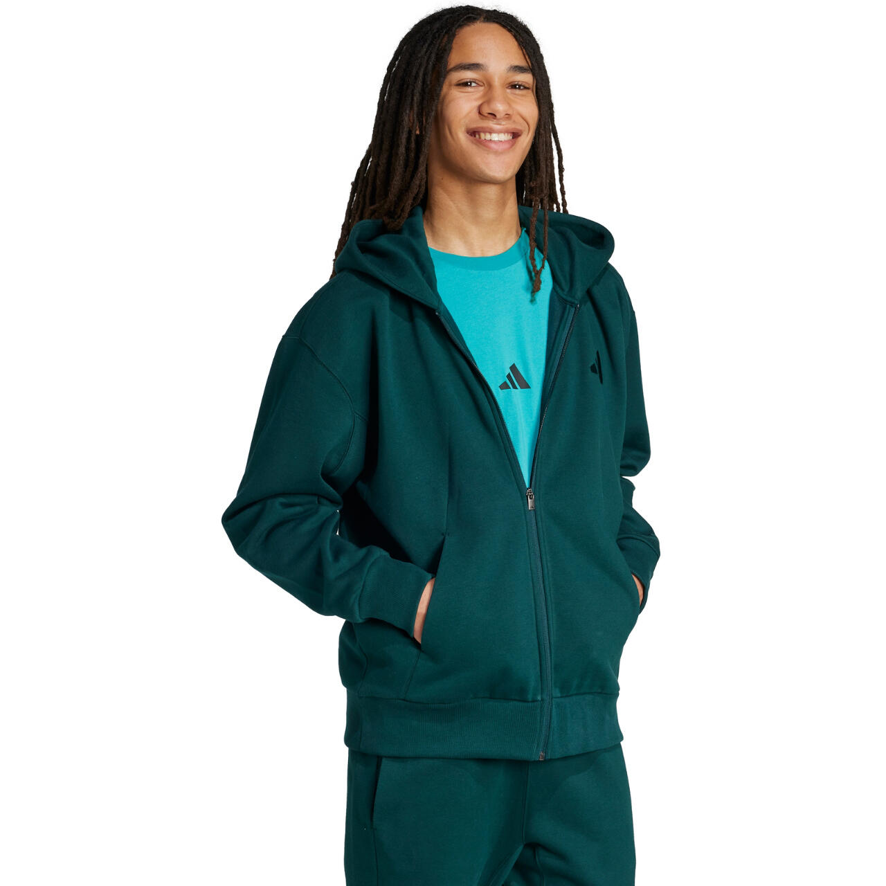 Felpa da uomo adidas ALL SZN Fleece Full-Zip 5/6