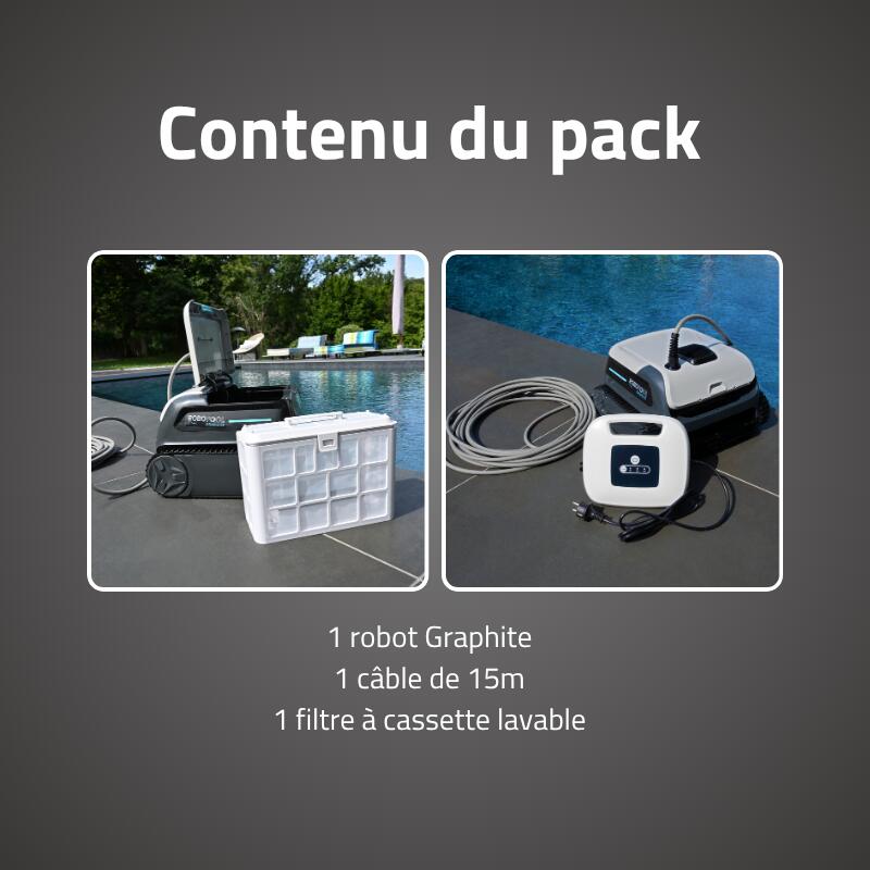 Bestway Robot piscine Graphite nettoyage fond et parois 32 m² max 6/7