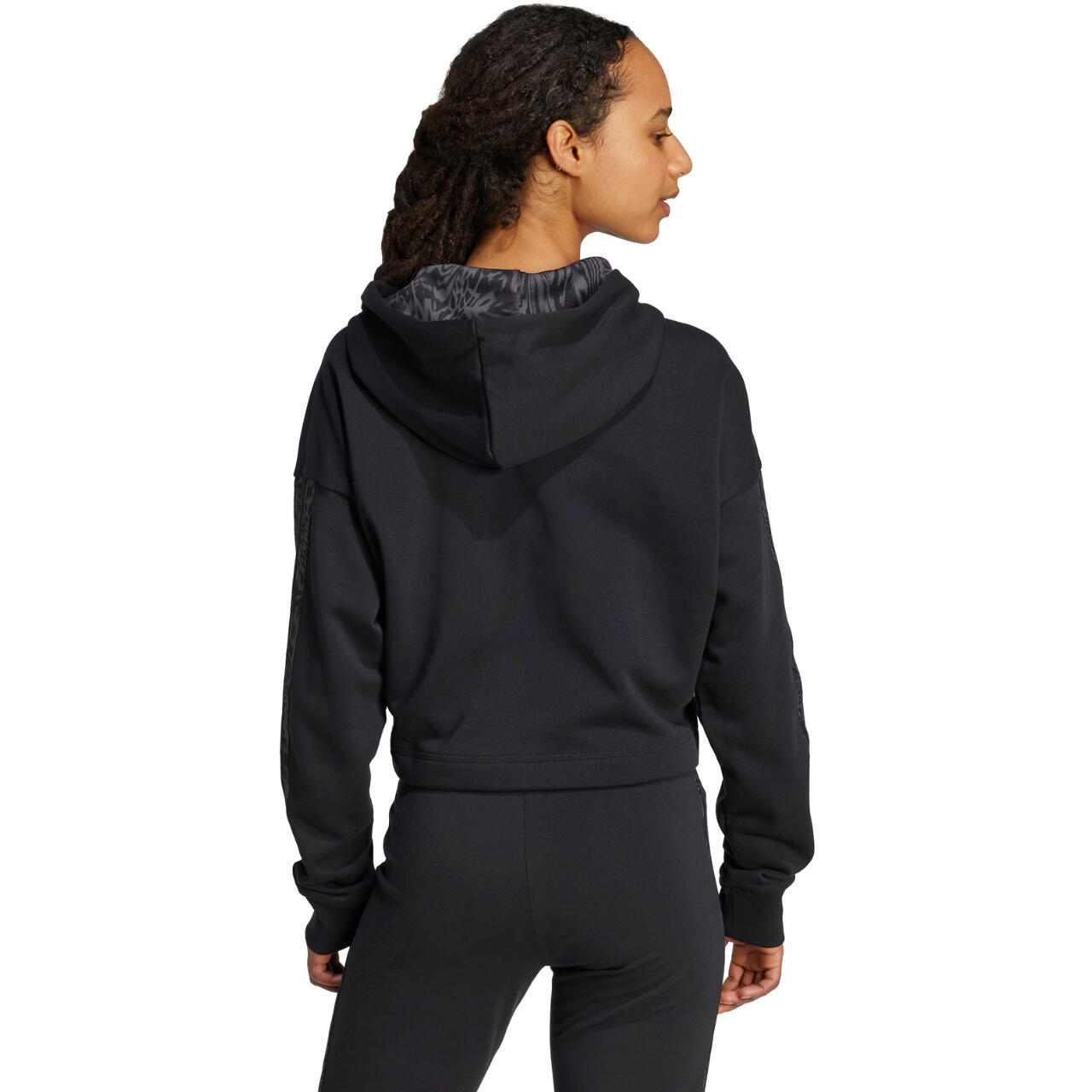 Sweat-shirt à capuche adidas Essentials 3 Stripes Print French Terry pour femme 4/7