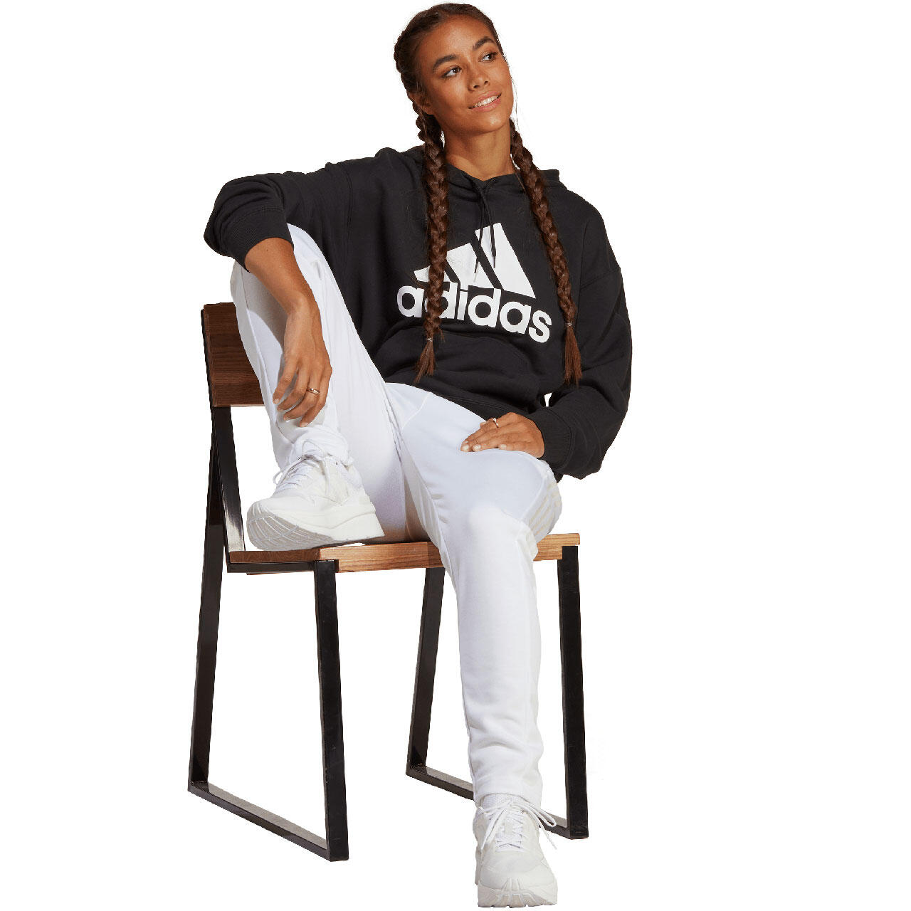 Sweat-shirt adidas Essentials Big Logo Oversized French Terry Hoodie pour femme 4/7