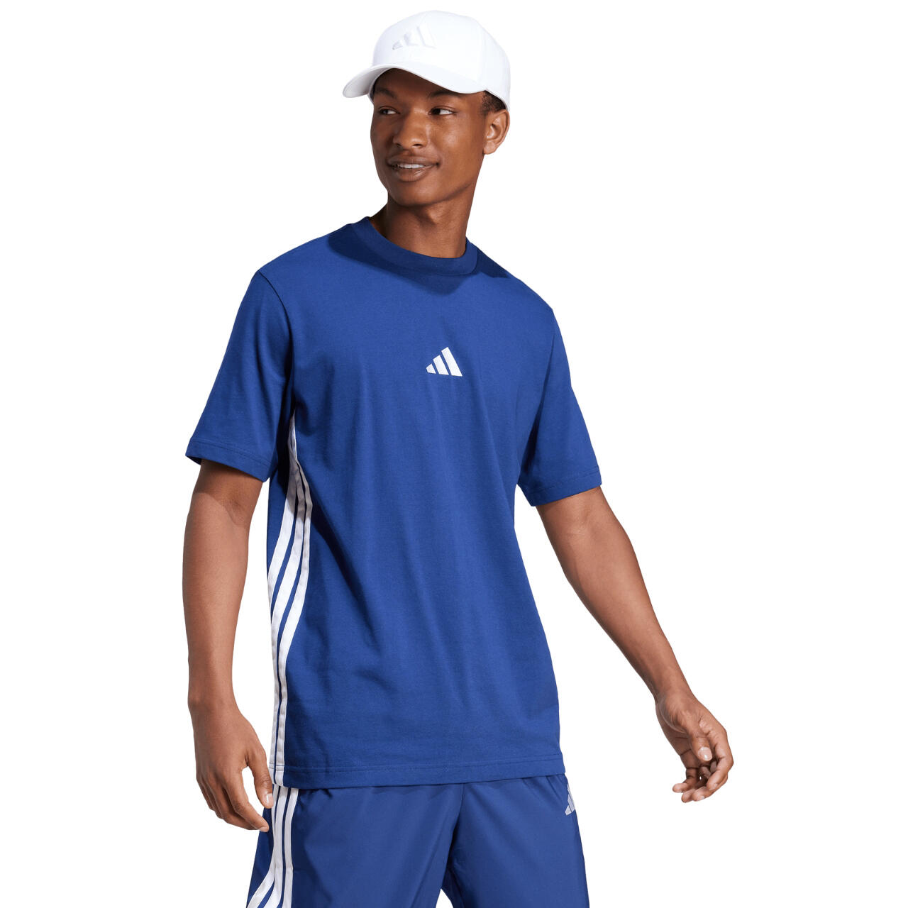 Maglietta da uomo adidas Essentials 3-Stripes Single Jersey 5/8