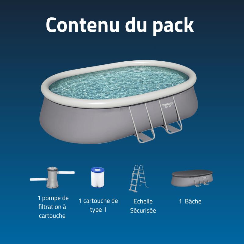 Bestway Piscine autoportante Ovale Fast Set 549x366x122 cm avec filtration 2/6