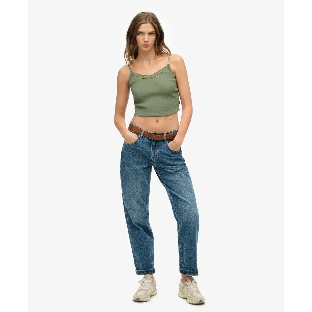Top curto com detalhe em rendinha para mulher Superdry Athletic Essentials 3/5