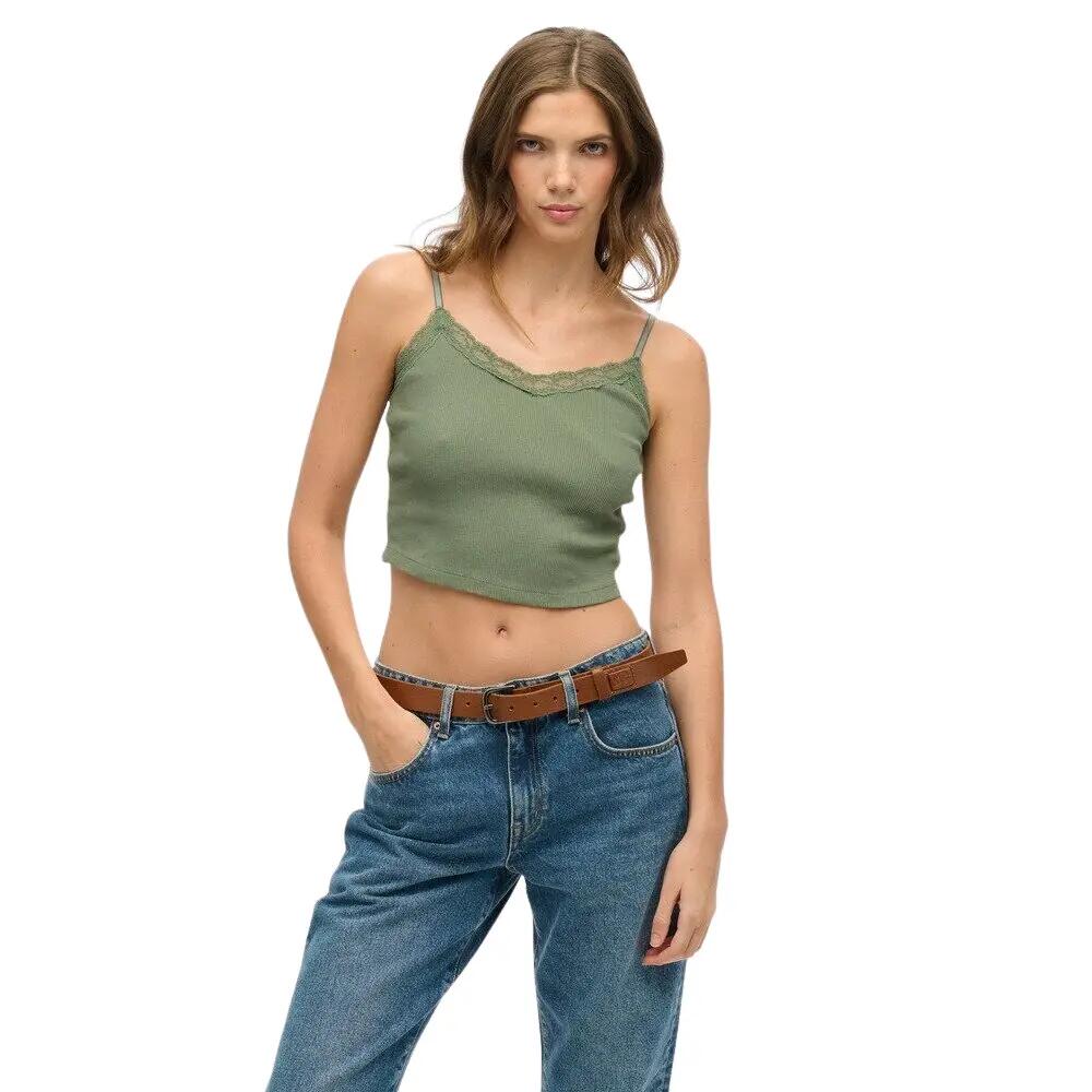 Top curto com detalhe em rendinha para mulher Superdry Athletic Essentials 2/5