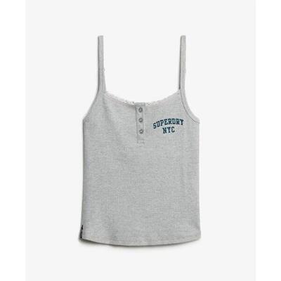 Gebordede dames tanktop met knopen superdry athletic essentials