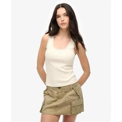 Dames tanktop met kanten rand superdry vintage