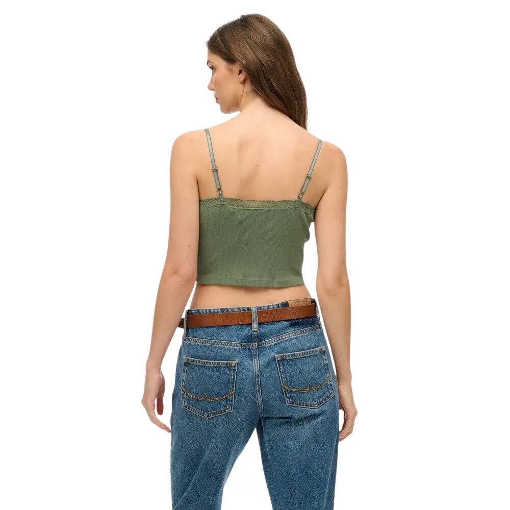 Top curto com detalhe em rendinha para mulher Superdry Athletic Essentials 4/5