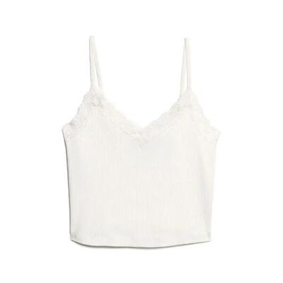Korte top met kanten rand voor dames superdry athletic essentials