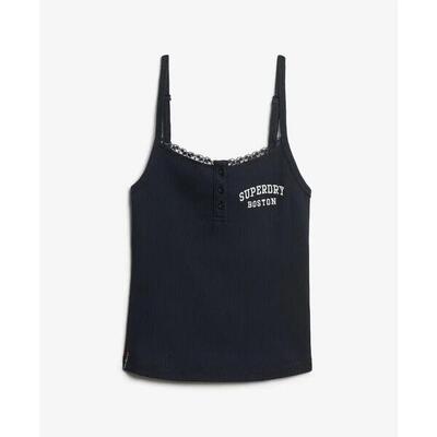 Gebordede dames tanktop met knopen superdry athletic essentials