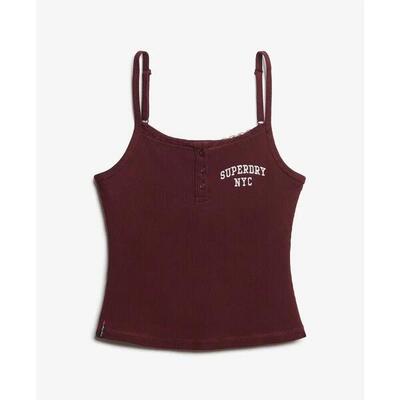 Gebordede dames tanktop met knopen superdry athletic essentials