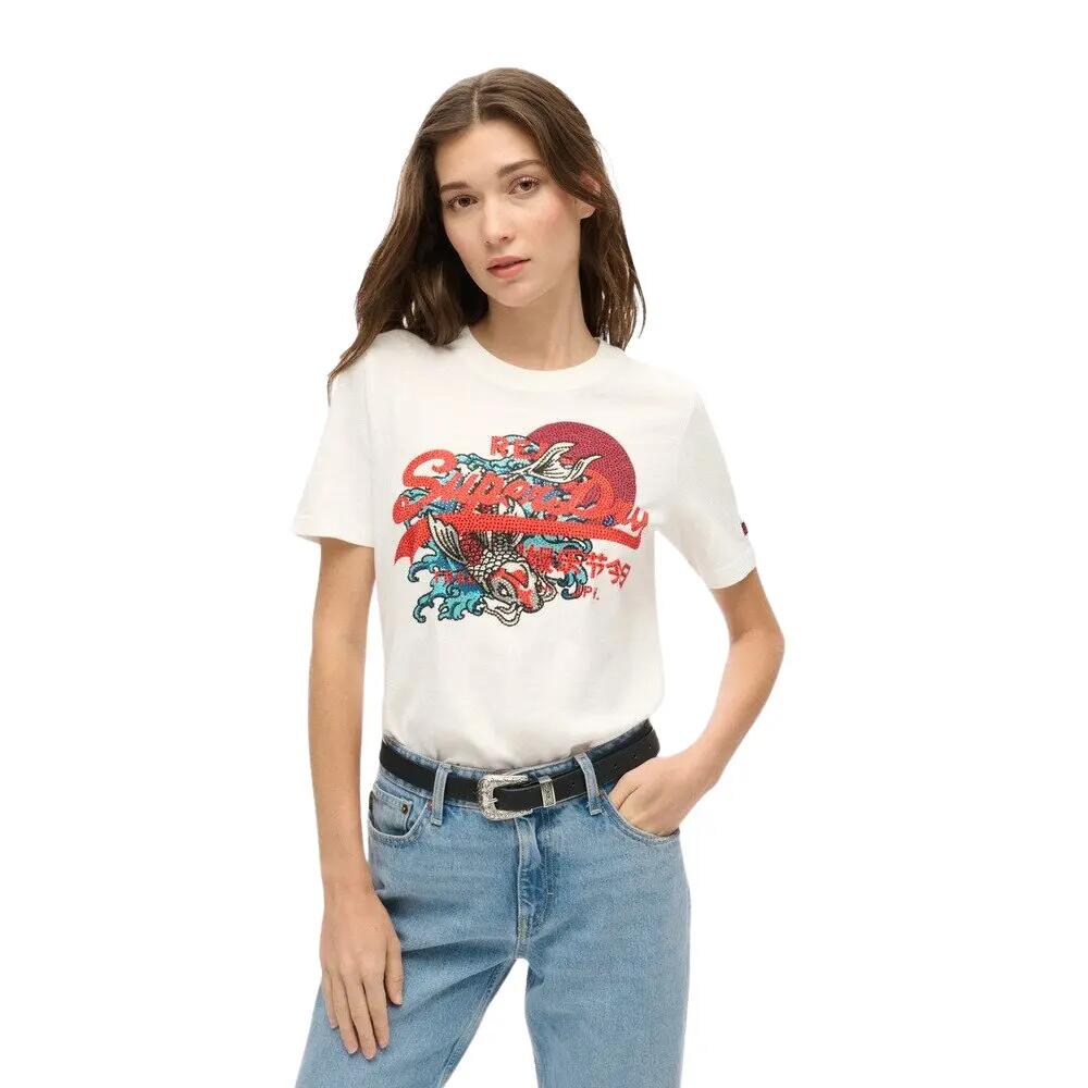 T-shirt coupe décontractée à motif et logo femme Superdry Tokyo Vintage 2/7