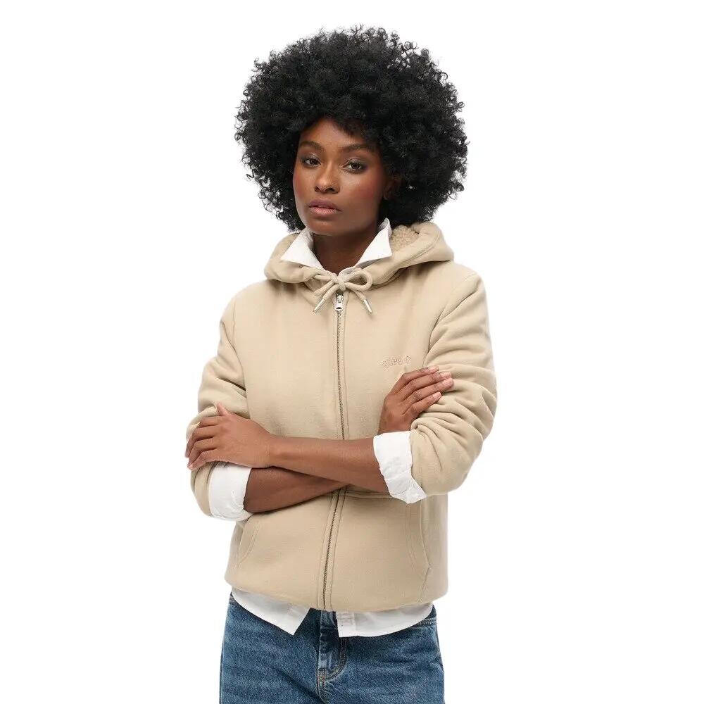 Felpa da donna con cappuccio e cerniera con fodera in lana Superdry 2/5