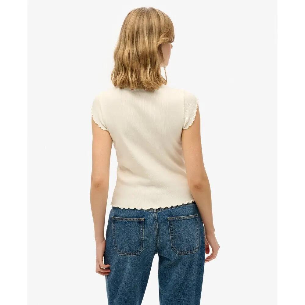 Camiseta Blanca Superdry Essential Square para Mujer 3/4
