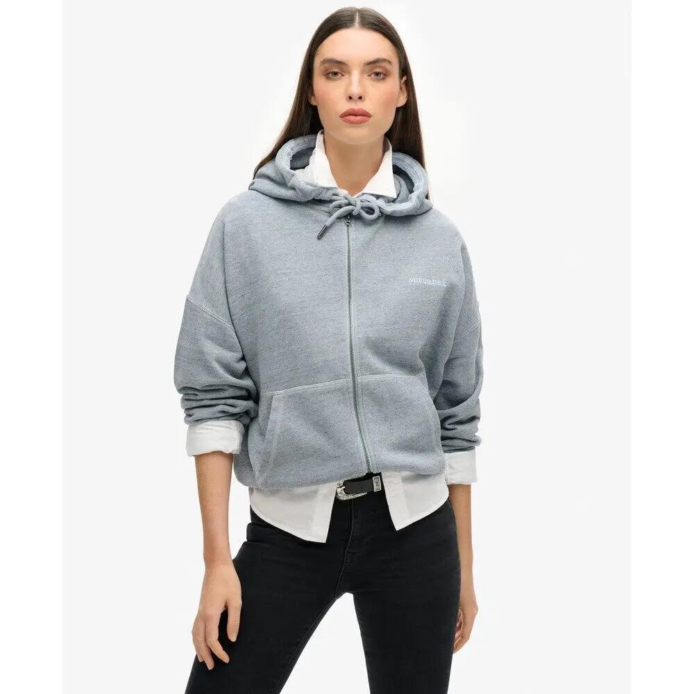 Sweatshirt à capuche zippé surteint femme Superdry Logo Essential 3/6