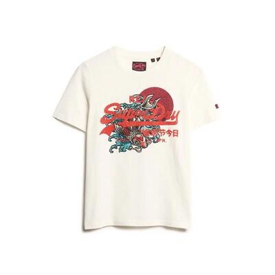 T-shirt met relaxed fit, met print en logo voor dames superdry tokyo vintage