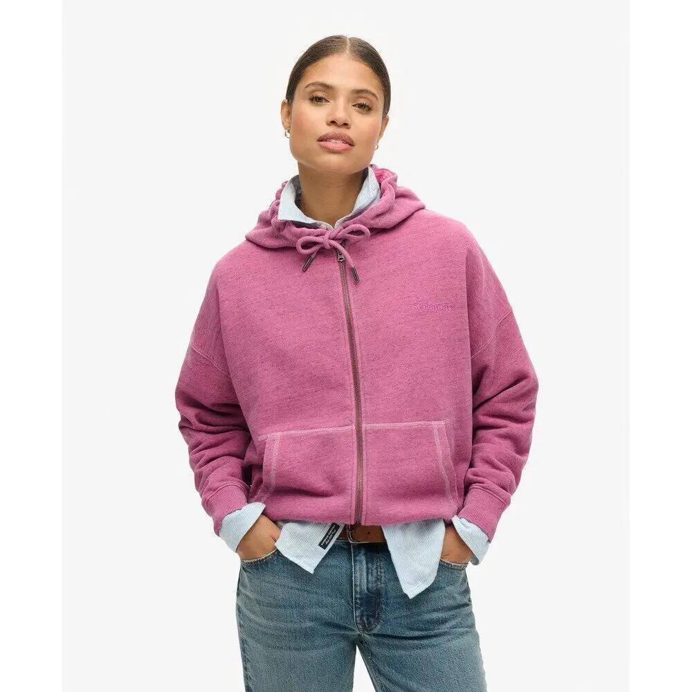Sweatshirt à capuche zippé surteint femme Superdry Logo Essential 3/6