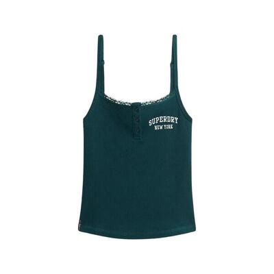 Gebordede dames tanktop met knopen superdry athletic essentials