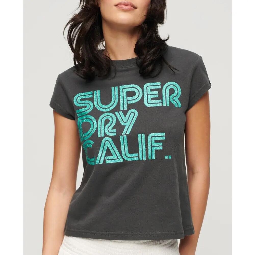 T-shirt à logo scintillant femme Superdry Retro 3/7