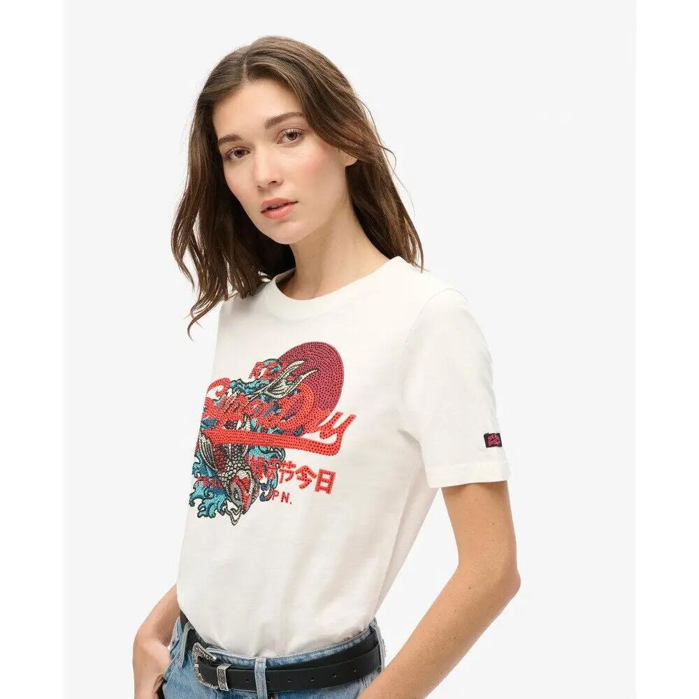 T-shirt coupe décontractée à motif et logo femme Superdry Tokyo Vintage 4/7