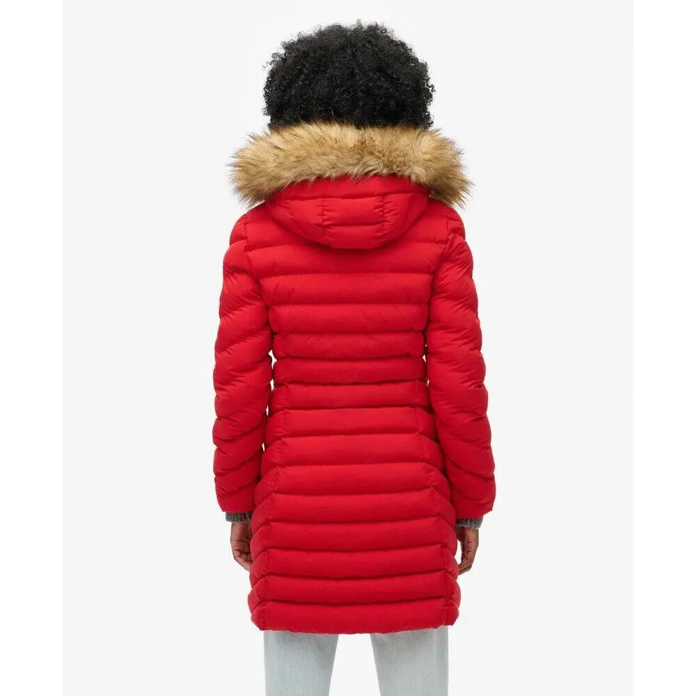 Doudoune mi-longue à capuche en fourrure synthétique femme Superdry 5/7