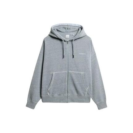 Überfärbter Damen Kapuzenpullover mit Reißverschluss Superdry Logo Essential