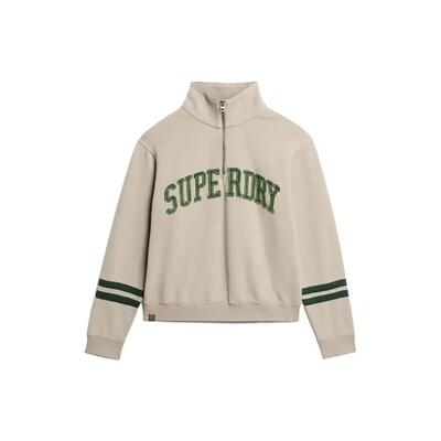 Dames sweatshirt met ritskraag en applique motief superdry athletic essentials