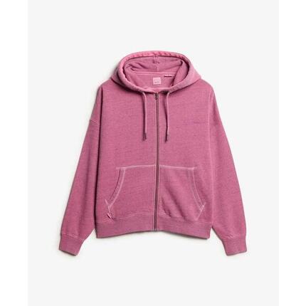Überfärbter Damen Kapuzenpullover mit Reißverschluss Superdry Logo Essential