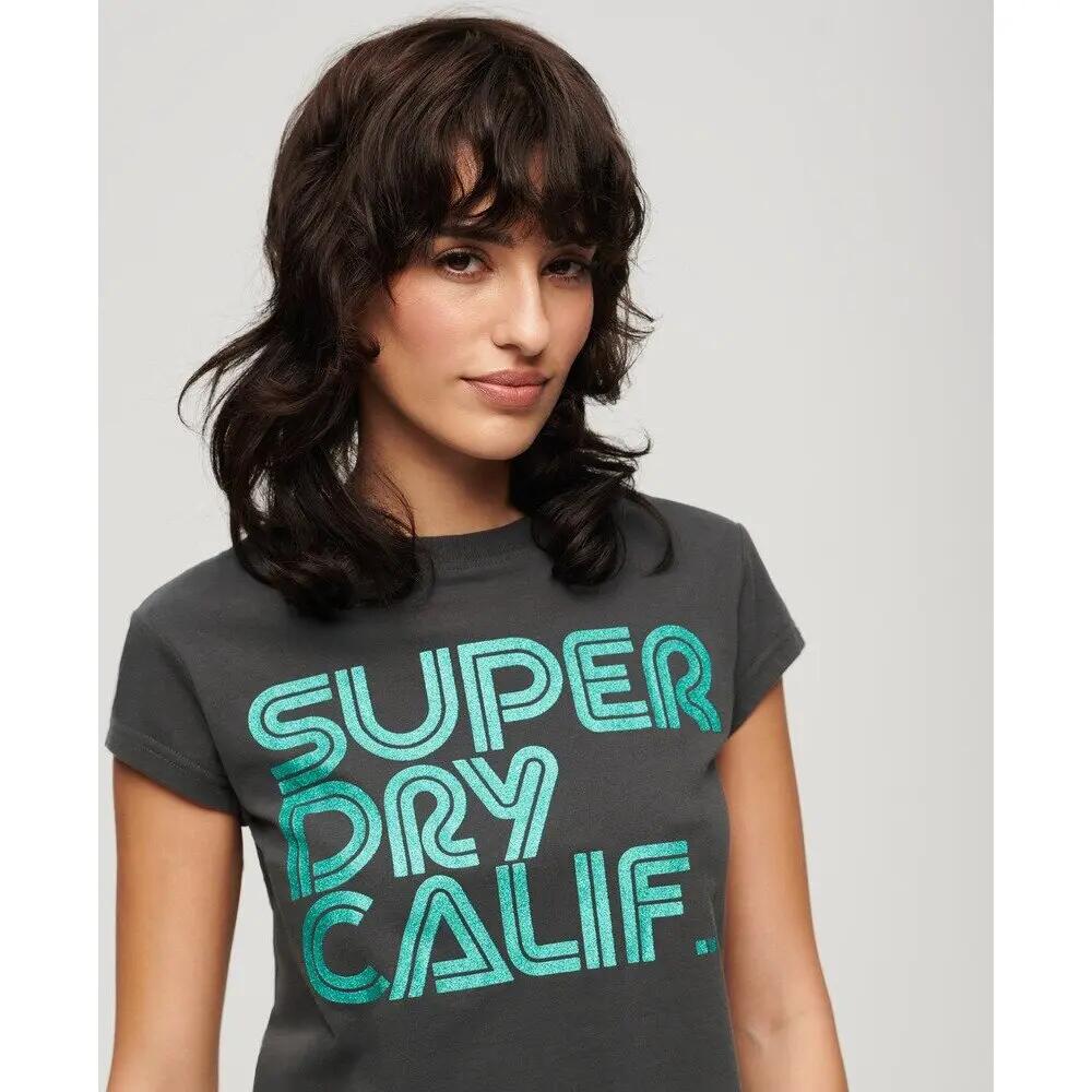 T-shirt à logo scintillant femme Superdry Retro 5/7
